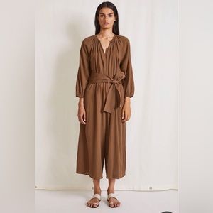 Apiece Apart Isla wideleg jumpsuit-crepe, size 6, Pachu Mama (olive/brown)